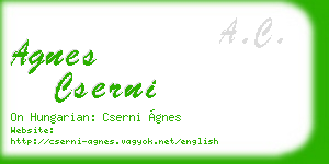 agnes cserni business card
